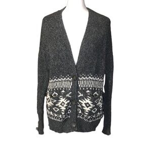 Hollister Fair Isle 3 Button Long Cardigan in Gray Size XS/S